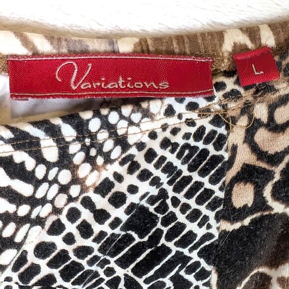 Variations Vintage Animal Print Brown & White skirt Large - Picture 3 of 3